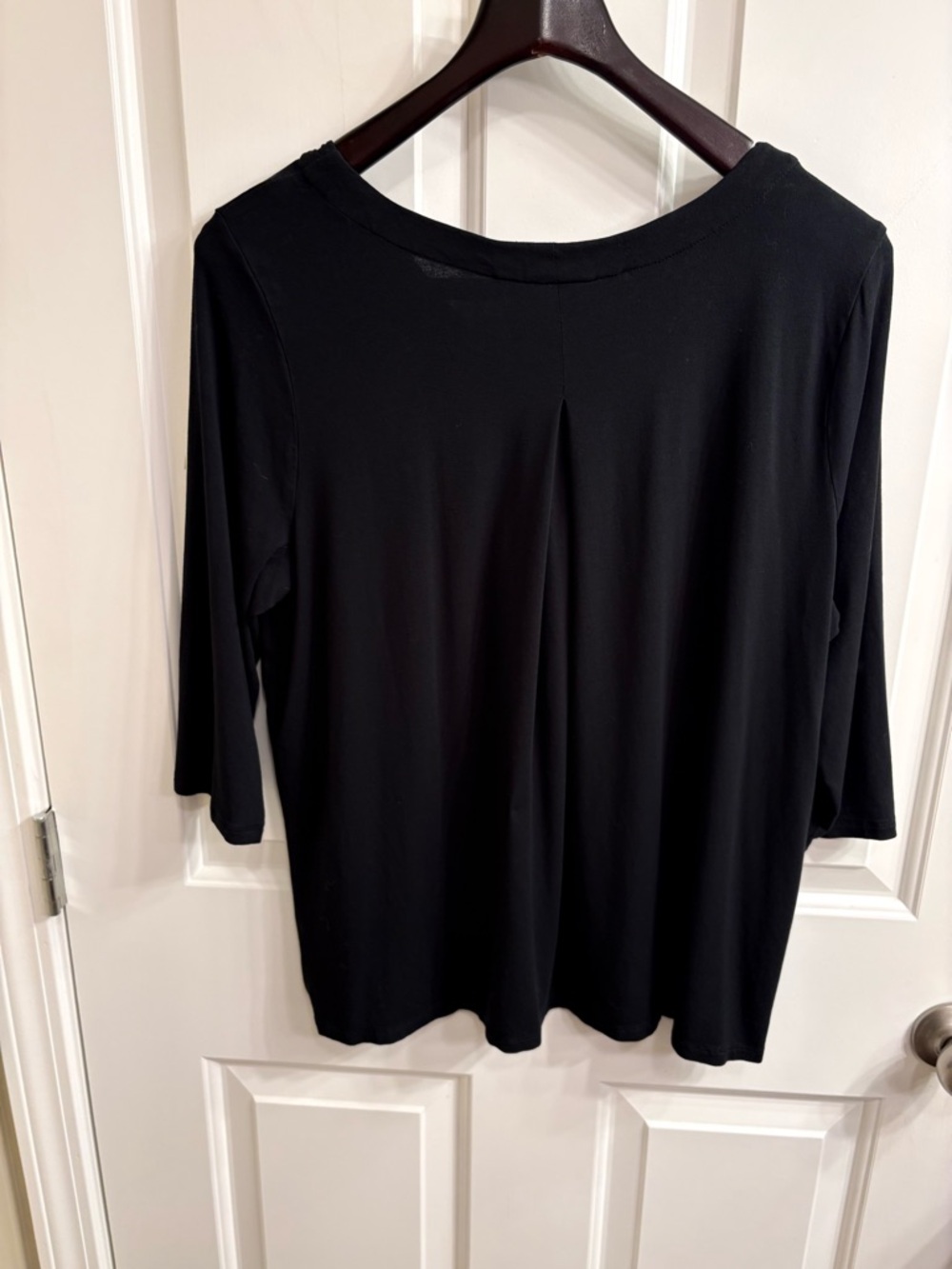 J. Jill Wearever Black V-Neck 3/4 Sleeve Top L - Picture 7 of 12